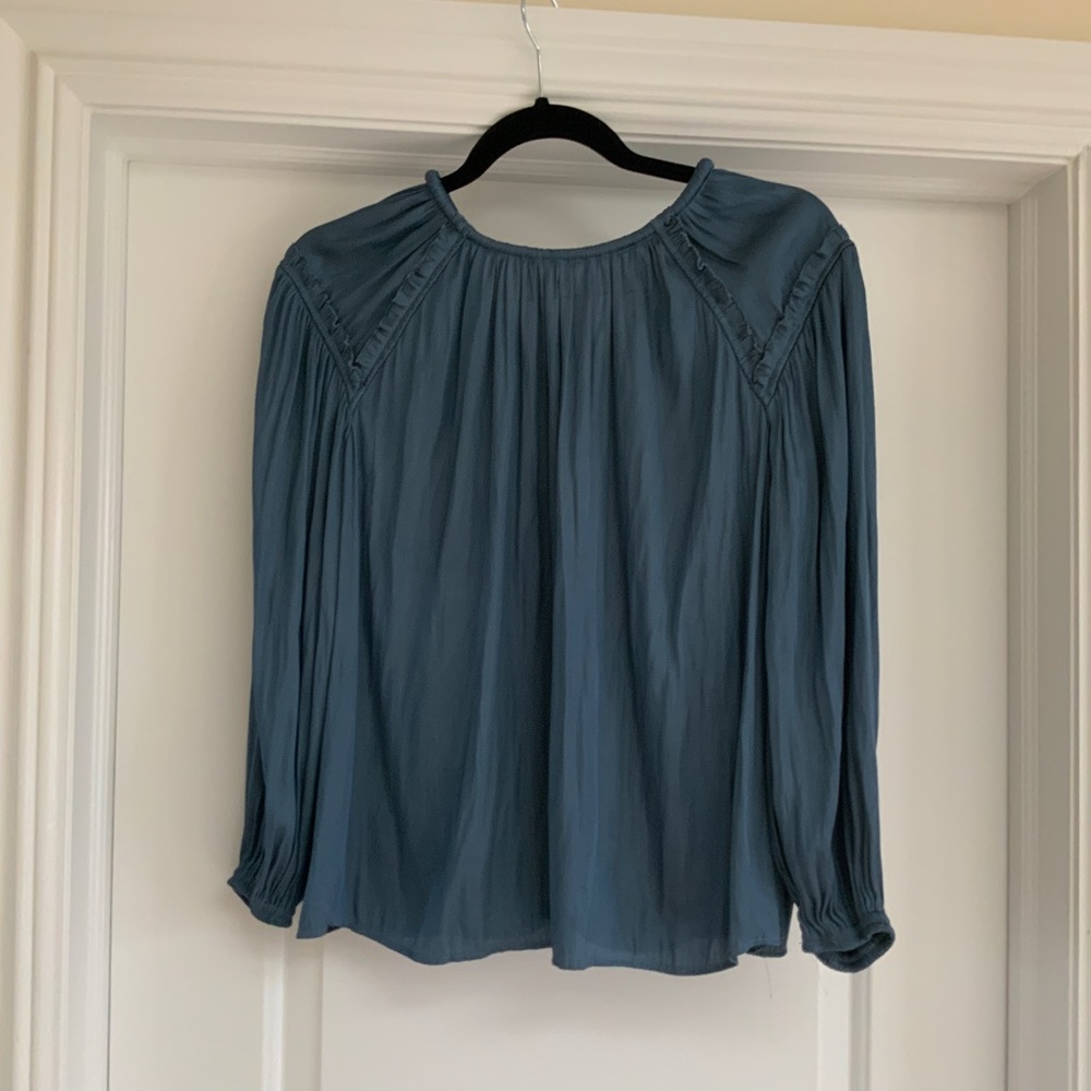 CURRENT AIR Round Neck Ruffled Top - Picture 4 of 11
